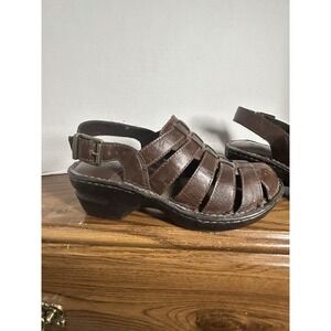 b.o.c leather sandals size 6m straps coffee sandlesbdark brown